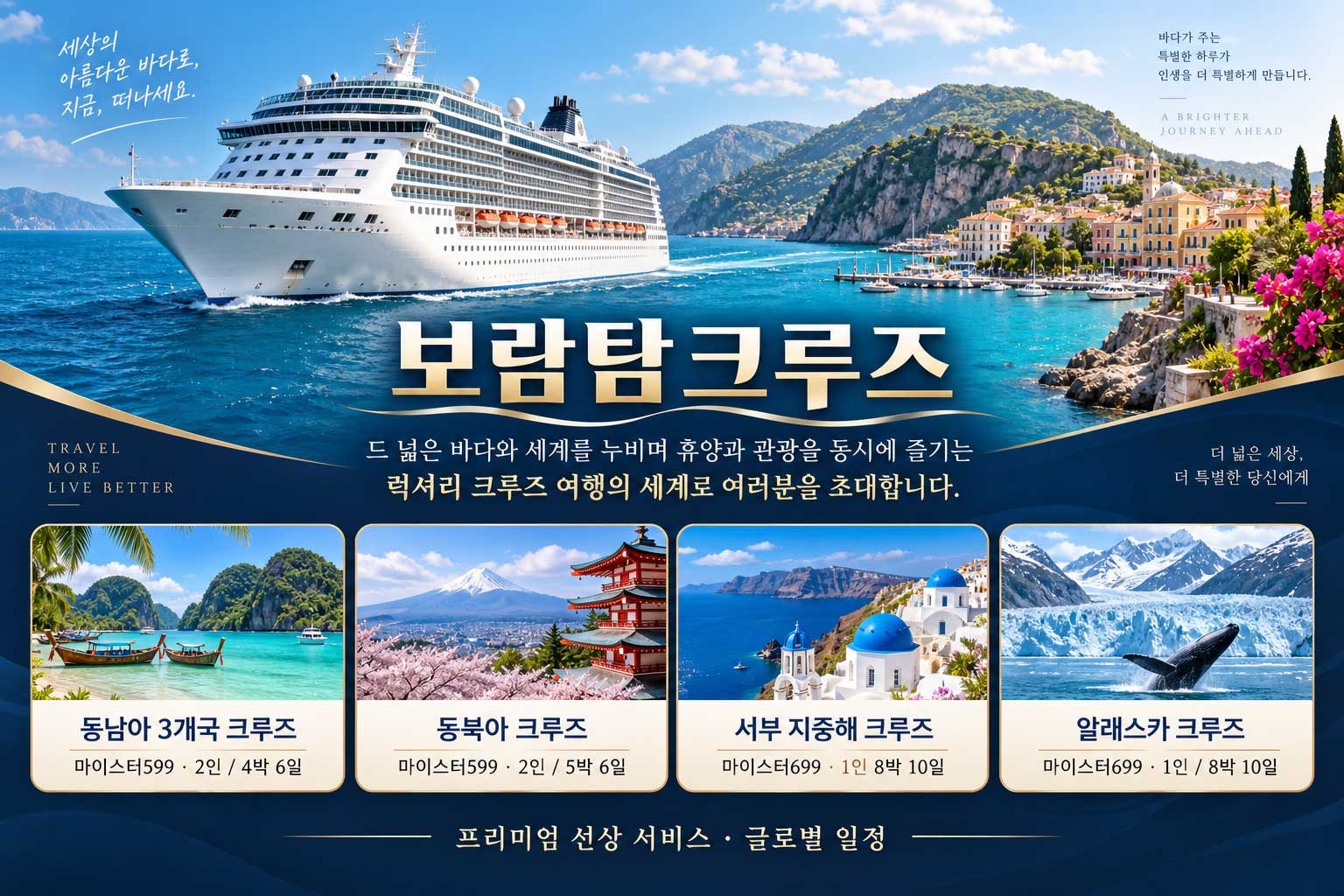 보람탐크루즈 · 럭셔리 크루즈 여행